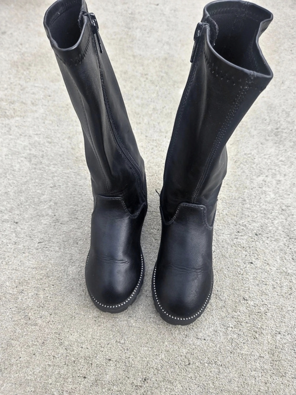 So Girls Black Knee Boots